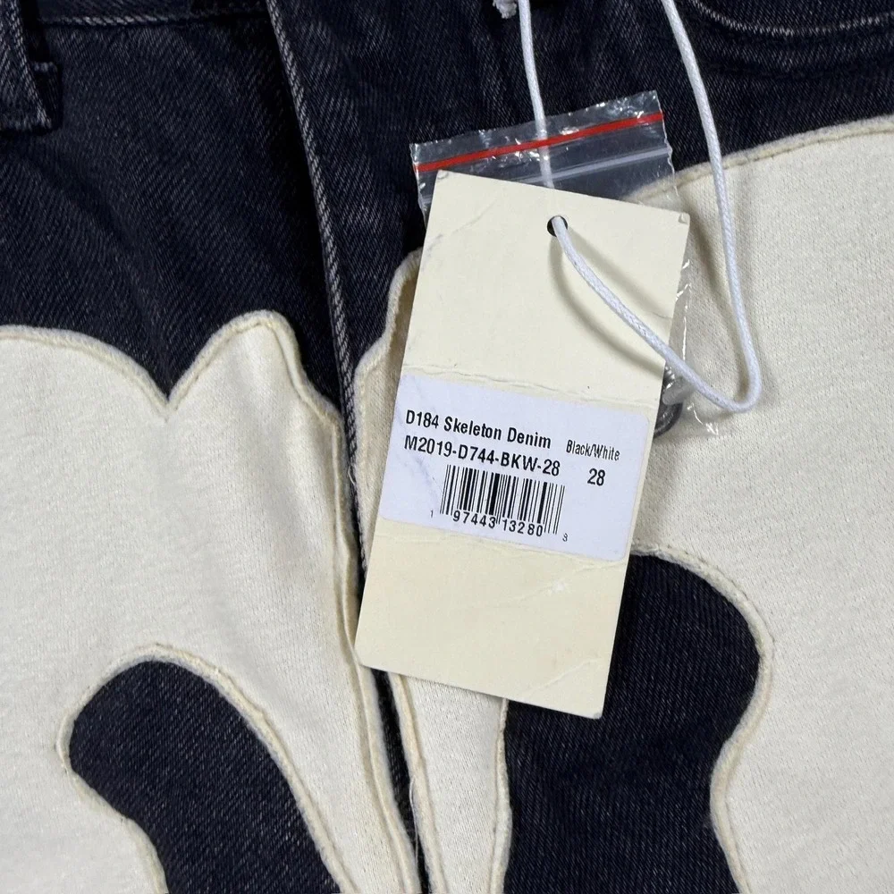 Mnml‎ Jeans Mens 28x32 Black D184 Skeleton Denim Skinny Bones Graphic NWT